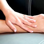 First pic of Elegant blonde Leony April exposes her fine bod, her sexy feet and plays with her cunt