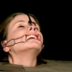 Fourth pic of Strap bound submissive Michelle Brown gets her snatch dildoed and vibrated