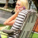 First pic of Sassy blonde girl Christy Lynn is getting shot with cock in her mouth and cunt