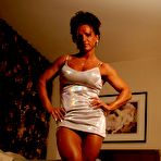 Fourth pic of Big boobed bodybuilder Rhonda Lee with sexy round butt strips down to her bare skin
