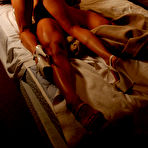 First pic of Sexy lesbian bodybuilders Rikki Rife and Amber Deluca make love in the dark of the bedroom