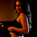 Second pic of Sophie Limma peels off her sultry black lingerie surrounded by candlelight