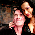 First pic of Sexy bodied strapon equipped dom Sandra Romain with hairless snatch fucks Wild Bill