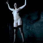 Third pic of SexPreviews - Kinsley Anne in sexy red dress and stockings bound clamped and pussy toyed