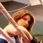 First pic of Busty lesbian fighter Bellina fucks defeated Rihanna Jamuel with strapon in the ring