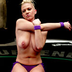 First pic of Lesbian wrestlers Nina and Xana Star expose their snatches and have strapon sex