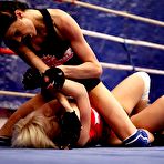 Second pic of Lesbian fighters Karlie Simon and Liz Valerie eat each others snatches after stripping