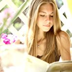 First pic of Graceful and beautiful blonde teen Ebbi Nubiles makes love to herself outdoors