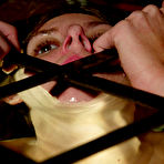 Fourth pic of Soaking wet slave girl Audrey Leigh getting her helpless shaved pussy dildoed