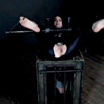 Fourth pic of SexPreviews - Lydia Black and Ava bound in leather straight jacket with her pussy exposed