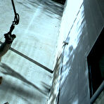 Second pic of SexPreviews - Nadia White brunette is bound in chains and upside down toyed to orgasms outdoors