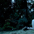 Fourth pic of SexPreviews - Nadia White brunette is bound in chains and upside down toyed to orgasms outdoors