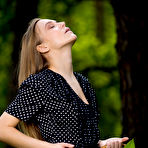 First pic of Vika P posing naked in a forest to reveal her sexy curves at pussyxxxporn.com