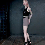 Third pic of SexPreviews - Harper Madi petite in full body rope bondage with pussy exposed in dungeon