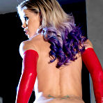 Second pic of [Brazzers Network] Blonde Jessa Rhodes wearing sexy red latex outfit rides a big cock - IWantMature.com