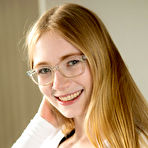 Fourth pic of Petite Nymphet Nerdy Blonde With Tiny Tits