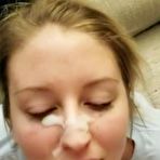 Fourth pic of Beautiful college girl POV cock sucking and facial cumshot at AmateurPorn.me
