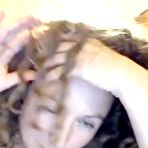 Fourth pic of Voluptuous curly hair cam girl dildo self fucking on her cam at AmateurPorn.me