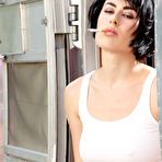 First pic of Hot babe Olive Glass enjoys a cigarette before slipping her panties away