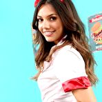 First pic of Abigail Day Busty Brunette Waitress in Stockings - Only Tease Pictures Gallery