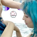 First pic of Blue hair amateur girlfriend homemade blowjob and fucking at AmateurPorn.me