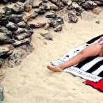 First pic of Amateur mature wife Lisa masturbating and fucking on public beach at AmateurPorn.me