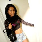 First pic of Big glory hole cock is sliding in and out the black beaver of gorgeous Cali Sweet