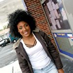 First pic of Black beauty Daiquiri Divine is sucking the dick in glory hole and also feeling it inside cunt