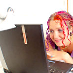 First pic of Tattooed redhead Amanda Kitten gets naked and fucks herself with glass dildo on webcam