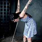 Second pic of SexPreviews - Rose Darling red nails petite is bound in rope her pussy toyed to orgasm in dungeon