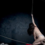 Third pic of SexPreviews - Brooke Bliss red dress blonde is bound in rope her shaved pussy exposed