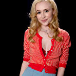 First pic of Candy White Tiny Blonde in a Miniskirt