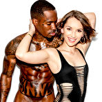 Second pic of Natalie Porkman worships her conquest's majestic black boner