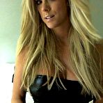 First pic of Enchanting blonde in handcuffs Xo Gisele poses in leather lingerie then strips it