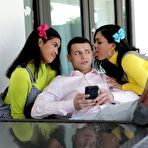 First pic of Exotic Busty Besties Alina and Maya Sharing Cock - All Girl Annihilation