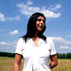 First pic of Angela showing boobs in the field (Polish Busty)