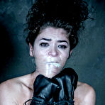 Second pic of SexPreviews - Victoria Voxxx curly housewife unable to use her hands is bound by maledom in dungeon