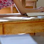First pic of Baring her dress naughty teacher Hayley-Marie Coppin plays in pantyhose and lingerie