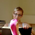 Fourth pic of Baring her dress naughty teacher Hayley-Marie Coppin plays in pantyhose and lingerie
