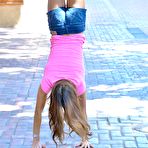 Second pic of Marry Lynn flashes her teen cooch outdoors but goes home for some toying action