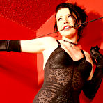 First pic of Perfect Kinky Gothic Girl in Retro Corsage Garter Nylon Stockings Gloves Boots and Whip