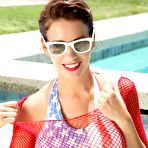 First pic of Holly Peers Busty Babe in a Stars and Stripes Bikini - AllNude.Pics Gallery