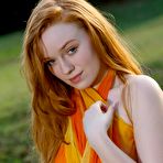 First pic of Redhead hottie Kloe Kane plays with her creamy shaved pussy outdoors and enjoys herself