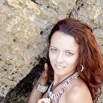 First pic of Smoldering hot redhead teen girl Korica A poses at the beach and exposes her teen charms