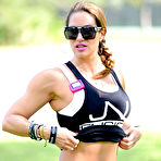 First pic of 
Fitness MILF Jennifer working out hard outdoors | PornVideoTV.com	