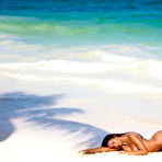 Fourth pic of Priscilla Huggins teasing us with her perfect nude body on a beach