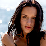 Fourth pic of Sexy brunette Sasha stripping bikini off by the ocean for Femjoy | Erotic Beauties
