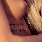 Fourth pic of Sexy blonde Emma Hix removing her lingerie just for us