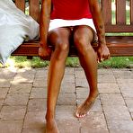 First pic of Black Coed Carmel Flashing In Skirt