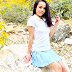 First pic of Lana Mars toying pussy with tennis racket outdoors in nature | Erotic Beauties